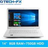 Laptop 8GB RAM 750GB Windows 10 Harddisk 14" Fast CPU Intel Student Business Office WIFI Arabic AZERTY Spanish Russian Keyboard