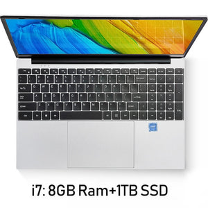 15.6 inch i7 Gaming Laptops With 8G RAM 1TB 512G 256G 128G SSD Ultrabook Win10 Notebook Computer