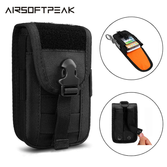 Tactical Phone Pouch Double Layer Card Phone Holster Molle Smartphone Men Belt Waist Bag Utility Gadget Gear Tool Military EDC