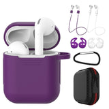 7 Pcs/Set Silicone Wireless Bluetooth Earphones Case For Airpods 1 2 Apple TWS Earbud Earphone accessories Protective Cover