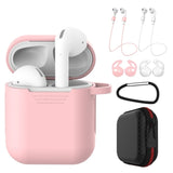 7 Pcs/Set Silicone Wireless Bluetooth Earphones Case For Airpods 1 2 Apple TWS Earbud Earphone accessories Protective Cover